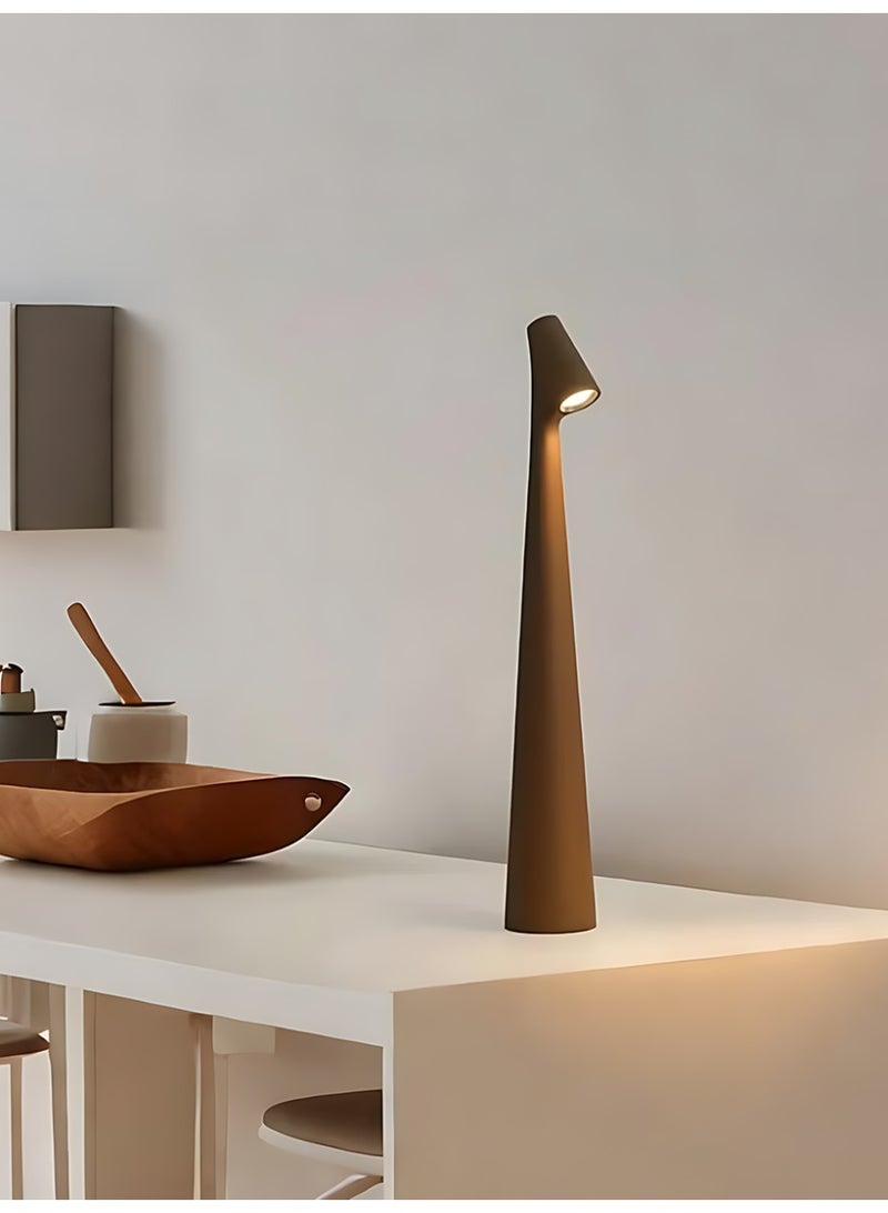 كلافون مصباح طاولة LED محمول، مصباح طاولة يعمل باللمس، تصميم عصري، مصباح LED قابل لإعادة الشحن، مناسب لديكور المنزل (لون قهوة رملي) - Image 1